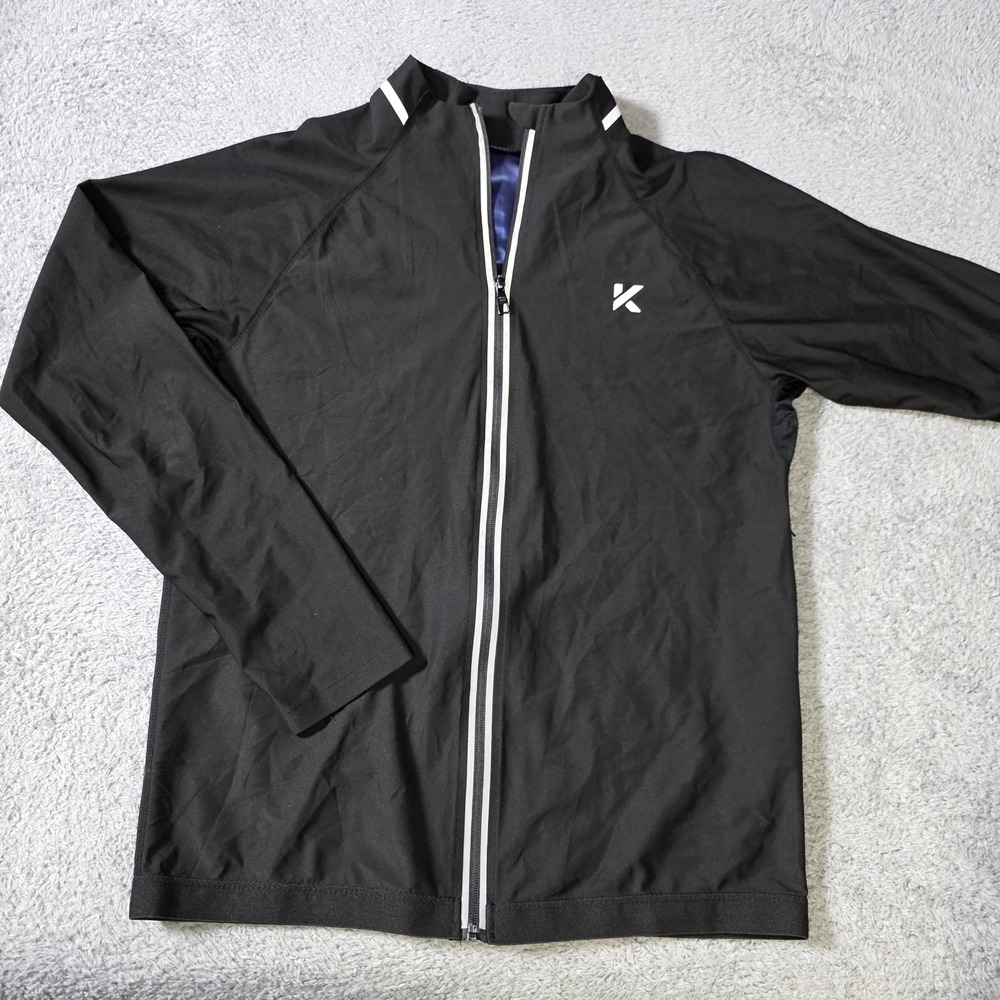 Kewlioo Mens Large Sauna Jacket Black Heat Trapping Sweat Suit Full Zip Snug Fit